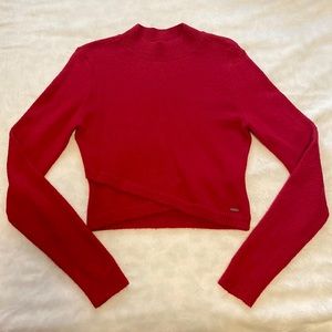Hollister criss cross cropped sweater